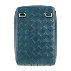 BOTTEGA VENETA Intrecciato Small The Valve Shoulder/Crossbody Bag 592692 VO0BI Blue Leather for Men and Women — Like New