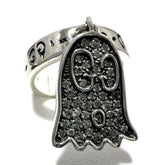 GUCCI Women's Ghost Pave Diamond Ring in Silver 925 — Like New