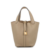 Hermes Picotin Lock PM Handbag, Beige Malfa, Taurillon Clemence Leather, W Stamp. Lock, Picotin, Women's HERMES — Like New