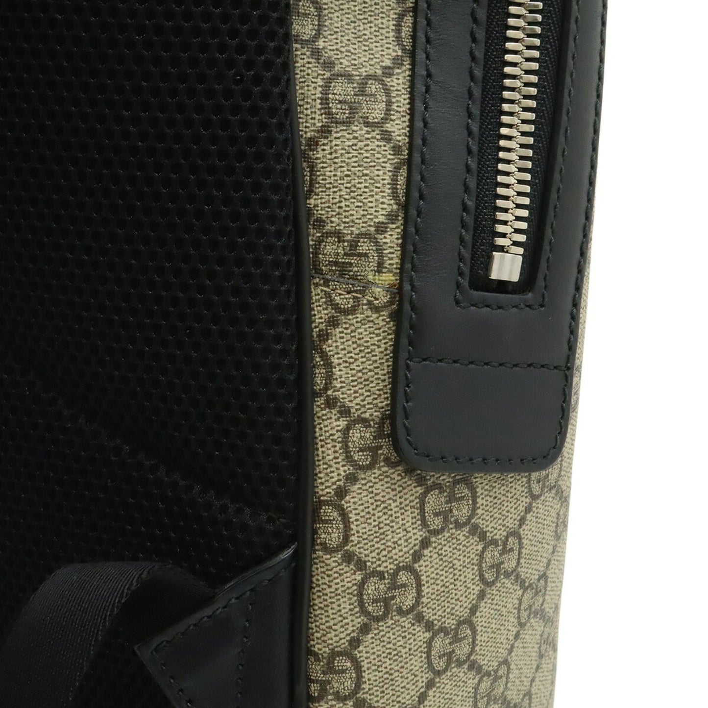 GUCCI Gucci Web GG Supreme Sherry Line Backpack, PVC and Leather, Beige, Black, Green, Red, 443805