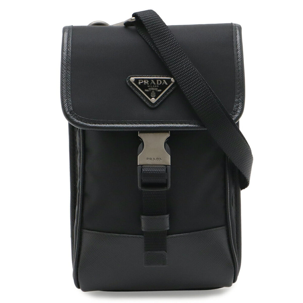 PRADA Triangle Smartphone Case, Shoulder Bag, Handbag, Pouch, Nylon, NERO Black, 2ZH109 — Like New
