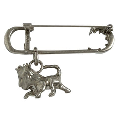 Christian Dior Dior Men's CD Lion Pin Brooch, Silver — Like New