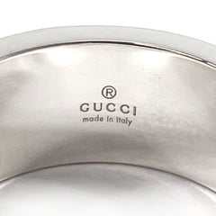 GUCCI Branded Cutout G Ring, Sterling Silver 925, 13.5cm, Unisex — Like New