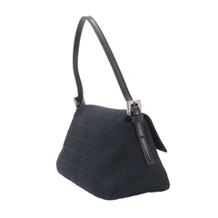 Fendi Zucchino Mini Mamma Baguette Shoulder Handbag, Canvas and Leather, Black, 8BR180, Gunmetal Hardware — New - Store Return