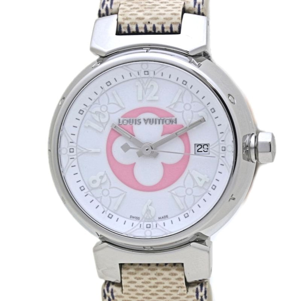 LOUIS VUITTON Tambour PM Azur 28mm QA007Z Japan Exclusive Women's Watch 40162 — Very Good