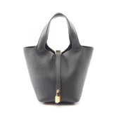 Hermes Picotin Lock PM Handbag, Leather, Taurillon Clemence Women's, Black, 056289CC — New - Store Return