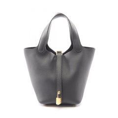 Hermes Picotin Lock PM Handbag, Leather, Taurillon Clemence Women's, Black, 056289CC — New - Store Return