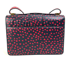 Christian CHRISTIAN DIOR heart Logo Crossbody Shoulder Bag Black Red — Like New