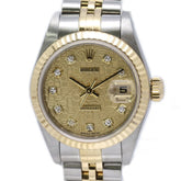 ROLEX Datejust 10P Diamond 79173G Women's Watch SSx18K Yellow Gold 40464 — Good
