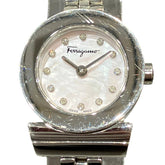 Salvatore Ferragamo Gancini watch, total weight 34.6g, stainless steel, quartz movement, pink mother-of-pearl dial, SFBF00118 — Good