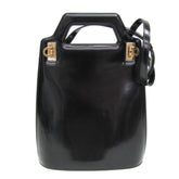Salvatore Ferragamo Gancini Wanda DH-21 3483 Women's Leather Handbag,Shoulder Bag Black — Like New