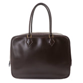 Hermes Plume 32 Handbag, Box Calf Leather, Ebene, □G Stamp, Gold Hardware — Like New