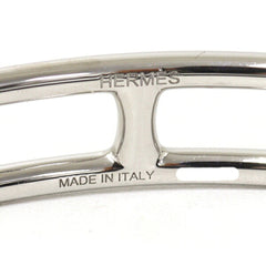 Hermes leather bracelet "Luri" Double Tour, Veau Swift leather, black and silver — Like New