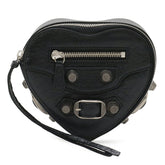 BALENCIAGA Le Cagole Heart Pouch Multi Box Leather Black 771674 — New - Store Return