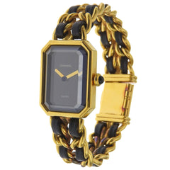 Chanel Premiere S Watch H0001 Gold Plated x Leather Black Quartz Analog Dial Ladies — Good