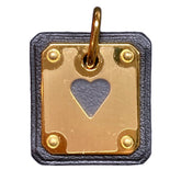HERMES Hermes As de Coeur PM Heart Motif GP x Leather Pendant Top Black Gold Color Women's — New - Store Return