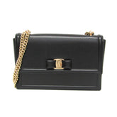 Salvatore Ferragamo Vara AU-21G462 Women's Leather Shoulder Bag Black — Like New