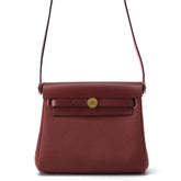 Hermes Shoulder Bag Herbag Zip Mini Rouge H Toile Military Vache Hunter K Stamp HERMES Handbag — Like New