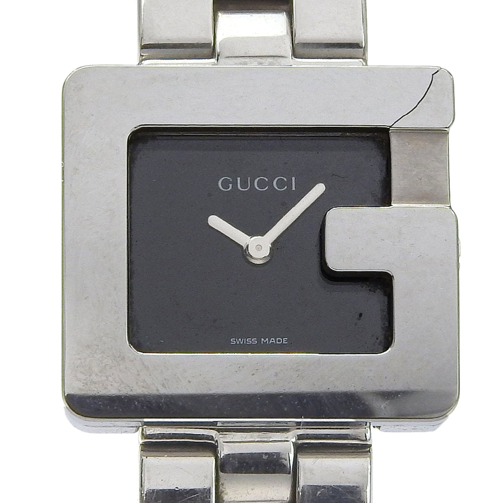Gucci 3600L Stainless Steel Quartz Analog Watch, Black Dial, Women's — Good