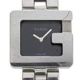 Gucci 3600L Stainless Steel Quartz Analog Watch, Black Dial, Women's — Good