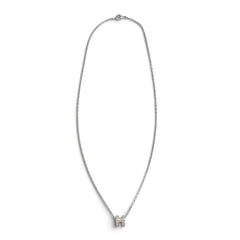 HERMES Mini Pop H Pendant Necklace - Marron Glacé (candied chestnut) design, silver hardware, made in France, women's, with box, very popular — Like New