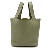 HERMES Picotin Lock PM Bag Handbag Taurillon Clemence Women's Sage Grey Like New — Like New