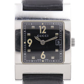 Gucci GUCCI watch 7700L stainless steel x leather quartz analog black dial women's — Good