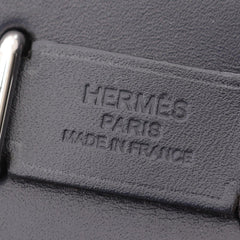 Hermes Herbag Zip Mini Shoulder Bag Handbag Canvas Leather Toile Military Vache Hunter Women's Black/Navy — New - Store Return
