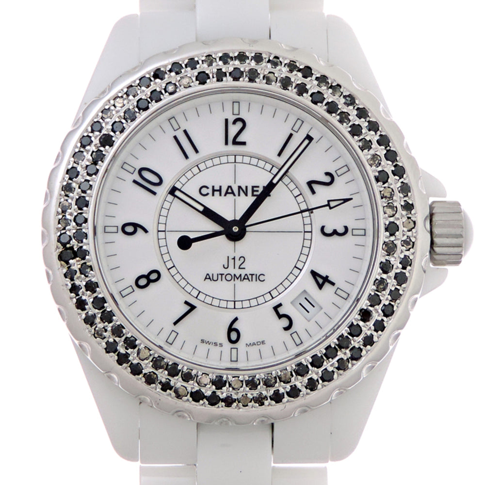 Chanel J12 38MM Bezel with Black Diamonds, Women's Watch H0970 — Very Good