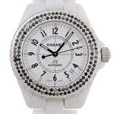 Chanel J12 38MM Bezel with Black Diamonds, Women's Watch H0970 — Very Good