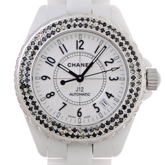 Chanel J12 38MM Bezel with Black Diamonds, Women's Watch H0970 — Very Good