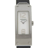 Hermes Kelly II watch KT1.210, stainless steel, quartz, analog display, white dial, women's watch — Good