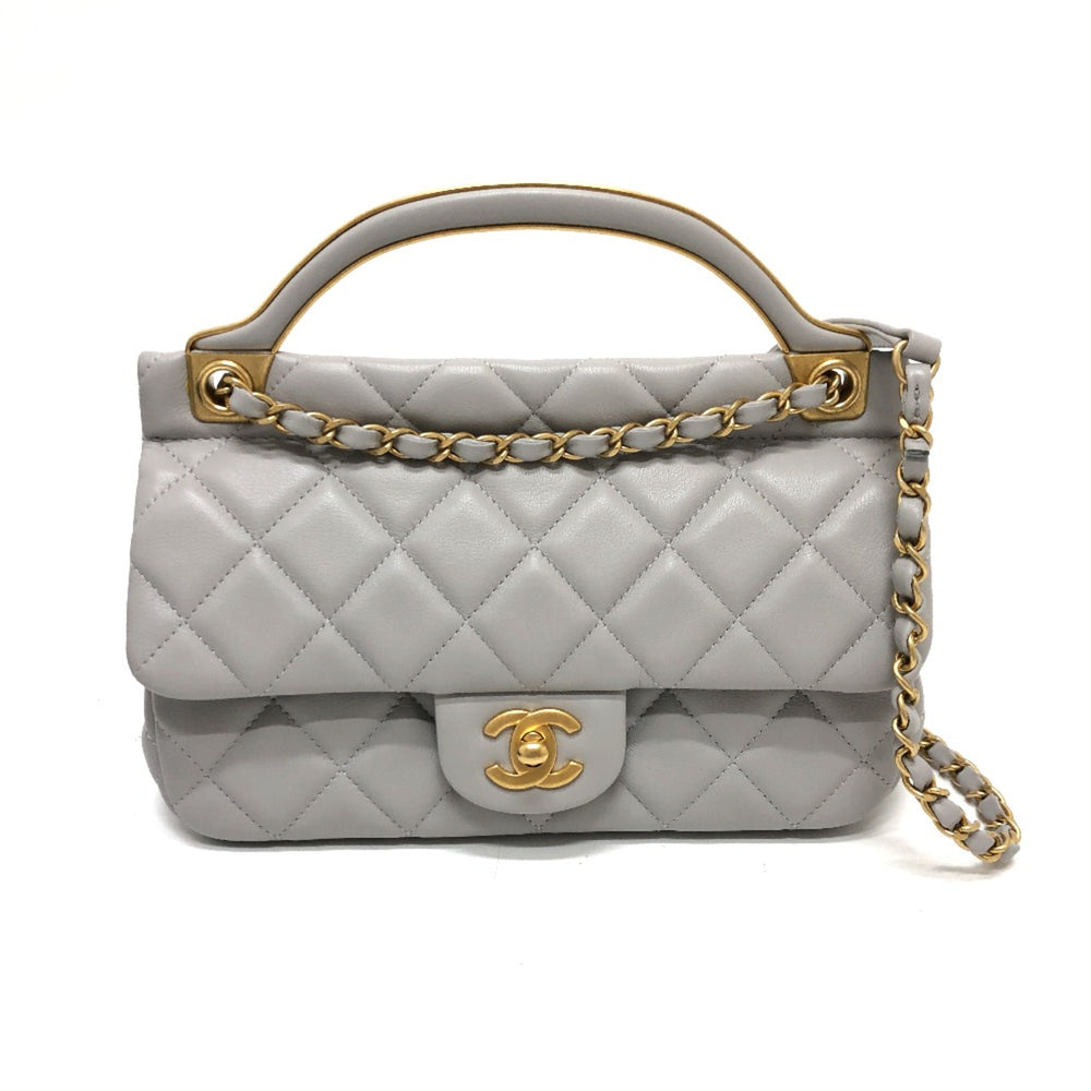 Chanel 2WAY Crossbody Shoulder Shoulder Bag gray GoldHardware — Like New