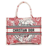 Christian Dior Tote Bag Book Map Heart Medium Canvas Handbag — Like New