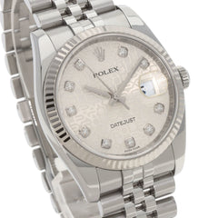 Rolex 116234G Datejust 10P Diamond Watch Stainless Steel SS K18WG Men's ROLEX — Good