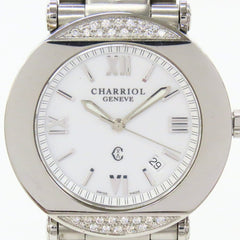 CHARRIOL Columbus CCR38D Stainless Steel Diamond Silver White Dial Men's Watch — Very Good