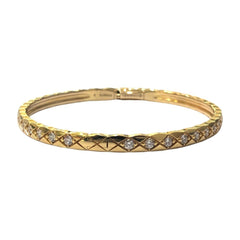 CHANEL J13080 18K Yellow Gold Coco Crush Collection Accessory Jewelry Full Diamond Bracelet Women's Like New — Like New