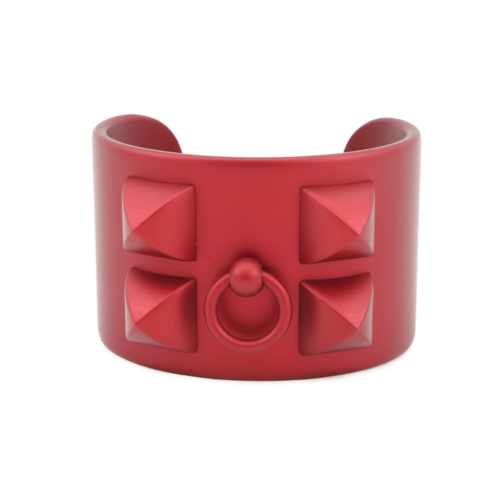 Hermes Collier de Chien Bracelet, Red Sunset Aluminum, Size S, HERMES Matte Metal Bangle — Like New