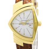 HAMILTON Ventura Gold Plated Leather Quartz Ladies Watch H24101511 — Very Good