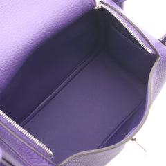 Hermes Lindy Mini 2-Way Shoulder Bag/Handbag, Leather, Calfskin (Cowhide), Taurillon Clemence Women's, Purple — New - Store Return