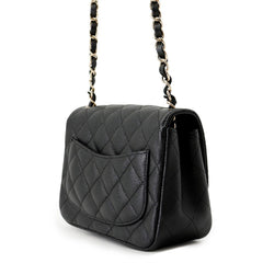 Chanel Chain Shoulder Bag Matelassé Coco Mark Caviar Skin Mini A35200 CHANEL Black Handbag Women's — Like New