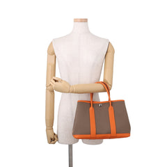 Hermes Garden TPM Tote Bag, Etoupe Orange, Toile Officier Negonda, W Stamp, Party, Garden, Handbag, Women's HERMES — Like New