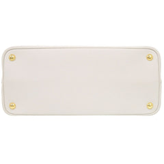 Prada 2-Way Saffiano Triangle 1BG775 Leather Ivory Handbag 0936PRADA — Like New