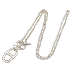 Hermes Chaine d'Ancre Amulette Necklace, Sterling Silver 925, Tone, 9.8g — Like New