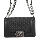 Chanel Chain Shoulder Bag Matelassé Coco Mark Boy Small Caviar Skin A67085 CHANEL Black Handbag Women's — Like New