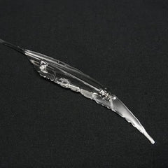 Christian Dior brooch, feather motif, silver metal, women's — Like New