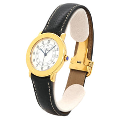 Cartier Must Ronde Vermeil LM W100844B Men's Watch, Date, Ivory, SV925 Quartz Watch — Very Good