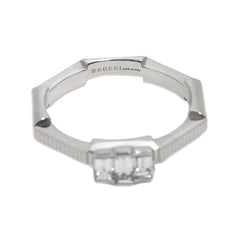 Gucci Link to Love Ring with Diamonds, 18K White Gold (750) — Like New