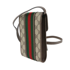 Balenciaga x Gucci Hacker Project Phone Handbag Pouch Shoulder Leather Beige Brown 680130 Holder with Strap — Like New