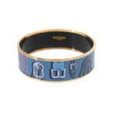 Hermes HERMES Email GM Bangle Bracelet Blue Multicolor Gold — New - Store Return